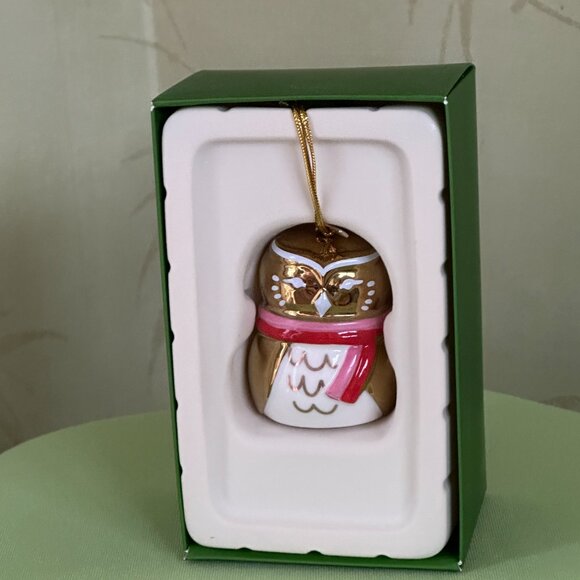 KATE SPADE BE JOLLY OWL ORNAMENT:NIB OWL - Picture 3 of 13